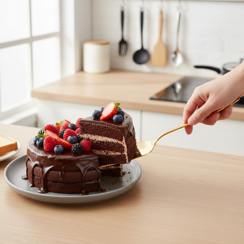 Elegant Stainless Steel Cake Server &Knife Set