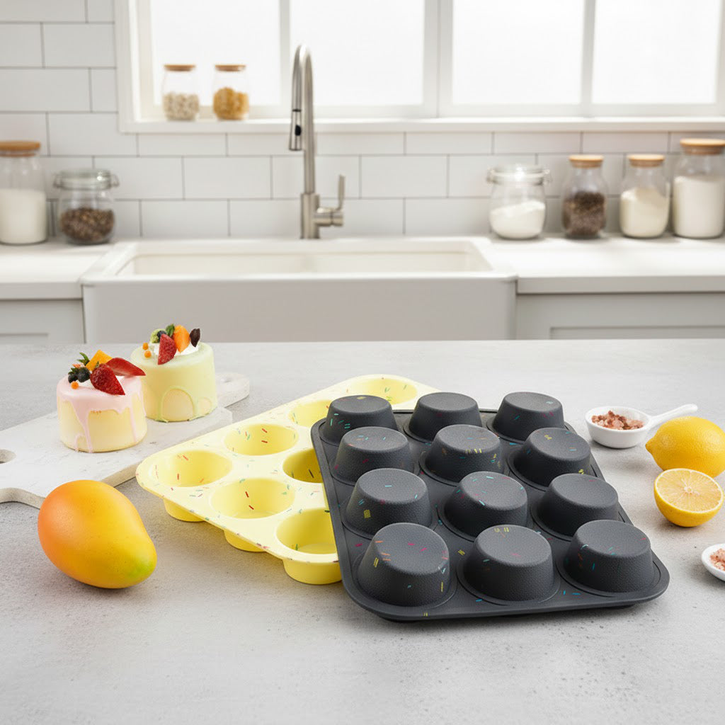 12-Cup Professional Silicone Muffin Pan