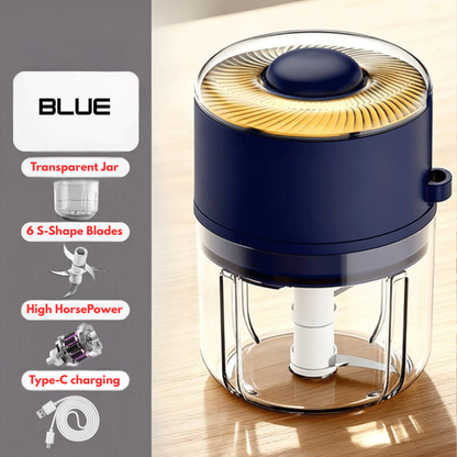 Premium Mini Electric Food Processor | Portable Cordless 350ML Vegetable Garlic Onion Nut Meat  Safe