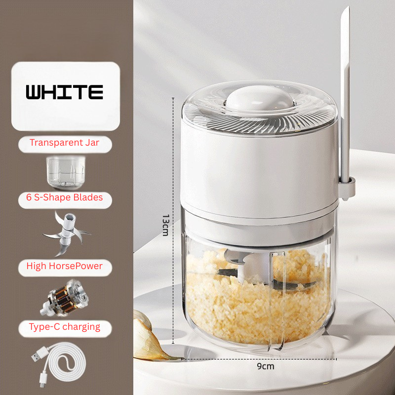 Premium Mini Electric Food Processor | Portable Cordless 350ML Vegetable Garlic Onion Nut Meat  Safe