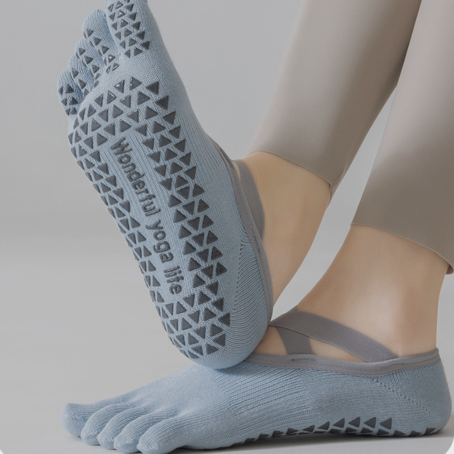 [Mother's Day Sale] Kora™ Short Cross-Strap Pilates / Yoga Five-Toe Socks for Ladies