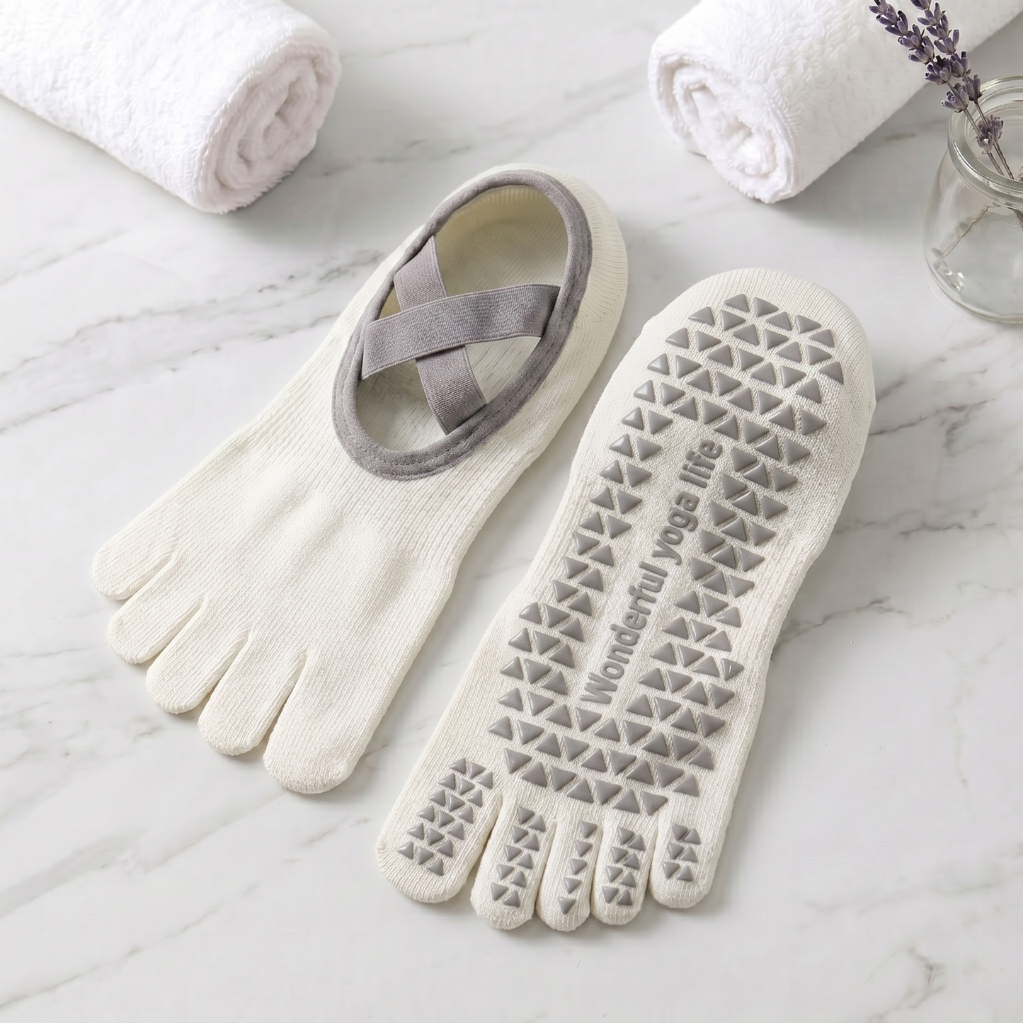 [Mother's Day Sale] Kora™ Short Cross-Strap Pilates / Yoga Five-Toe Socks for Ladies